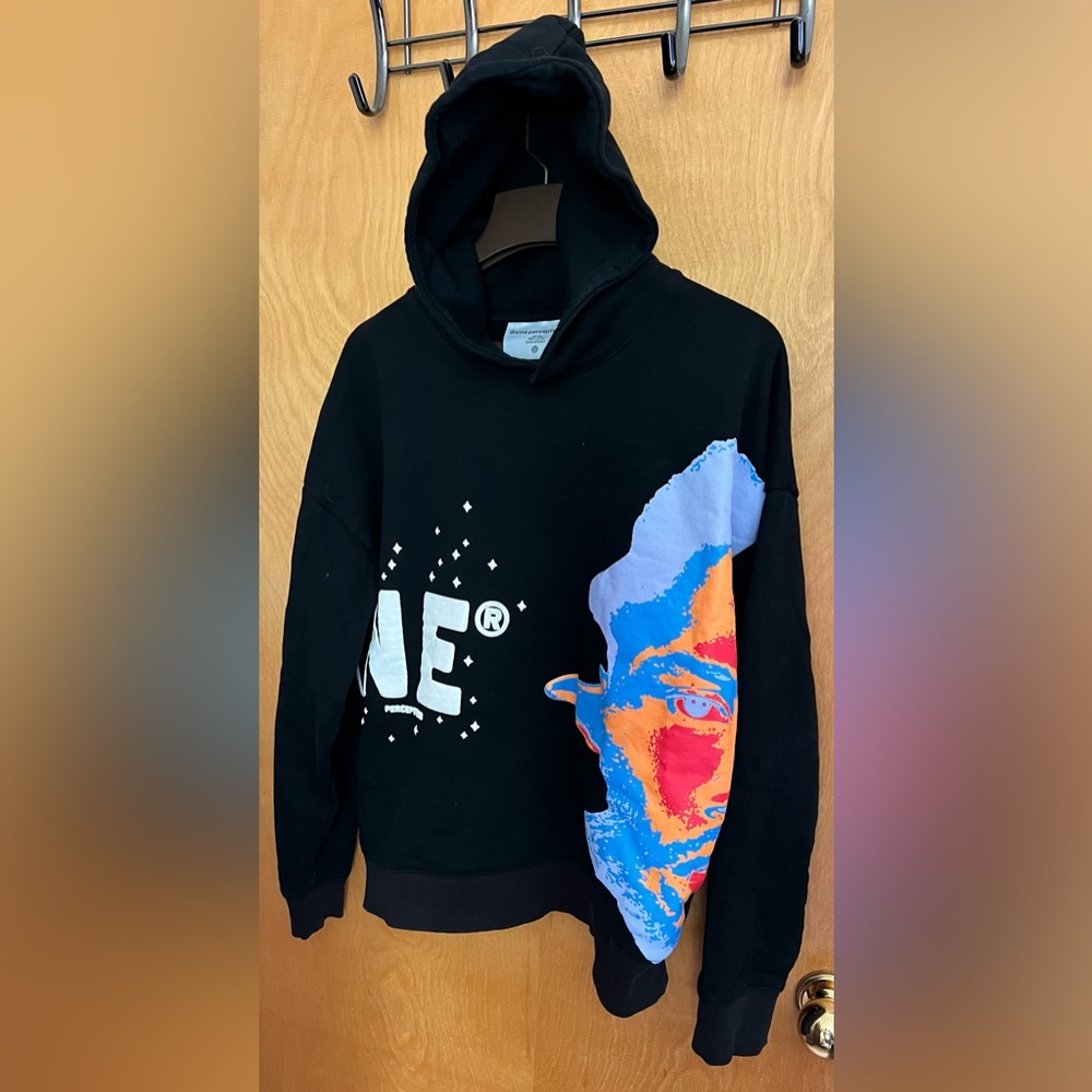 Divine Perceptions Black Hoodie with Colorful Graphic